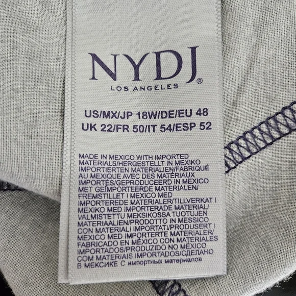 NYDJ Alina Skinny Jeans Black Lift Tuck High Rise Pull On Dark Wash Denim 18W - Picture 6 of 6